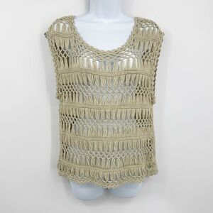 Vintage Y2K Style Crochet Shirt Size Large Boho Coquette Whimsical Fairy